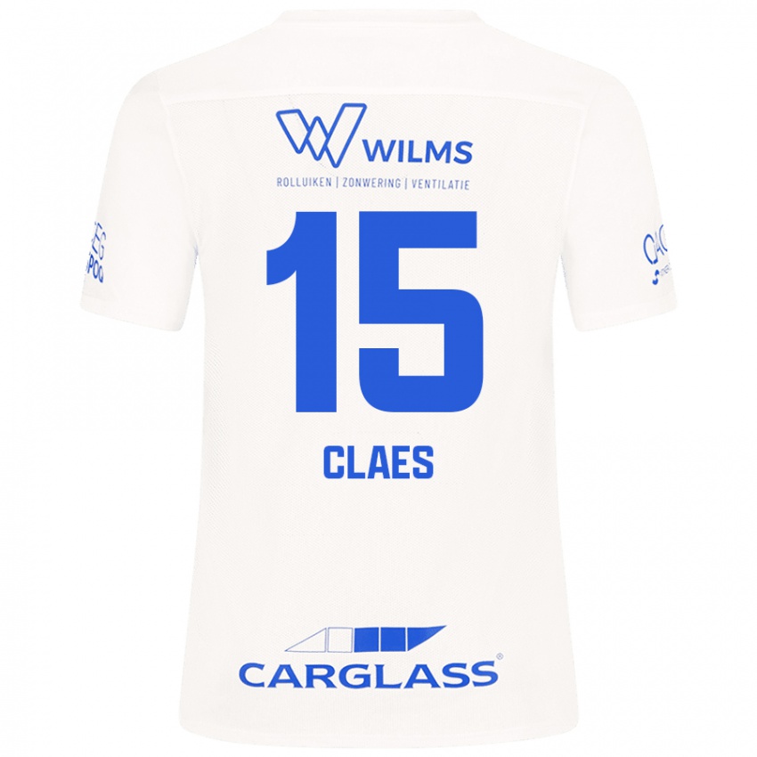 Dames Thomas Claes #15 Wit Uitshirt Uittenue 2024/25 T-Shirt