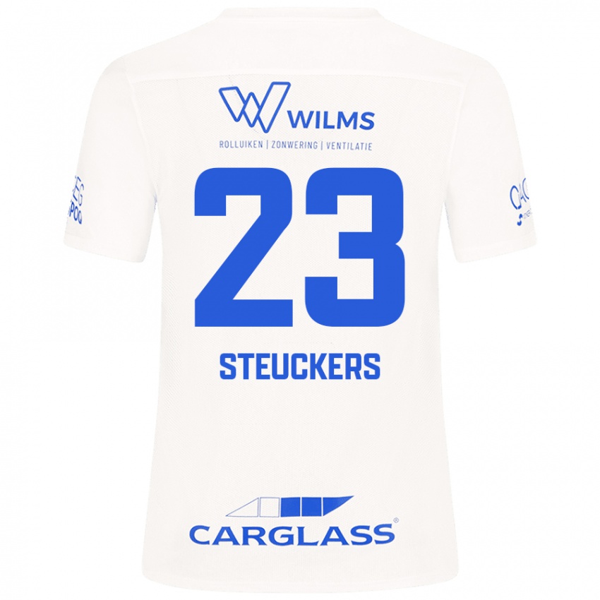 Dames Jarne Steuckers #23 Wit Uitshirt Uittenue 2024/25 T-Shirt