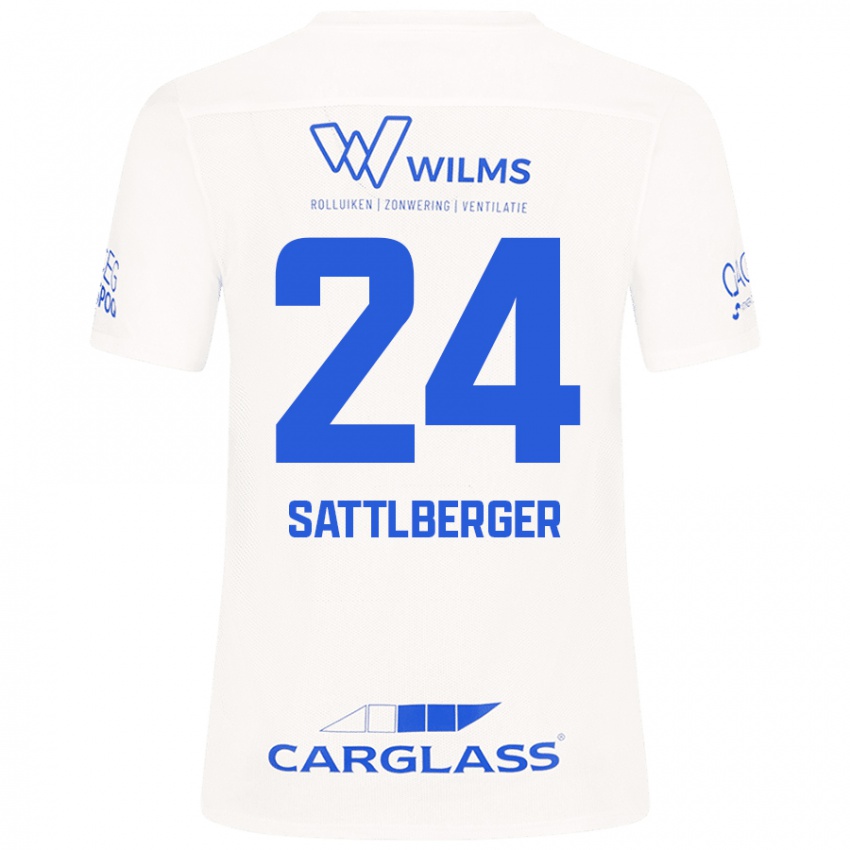 Dames Nikolas Sattlberger #24 Wit Uitshirt Uittenue 2024/25 T-Shirt