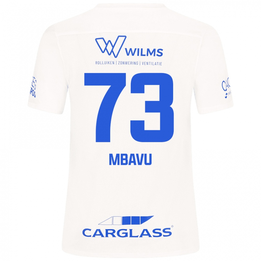 Dames Elie Mbavu #73 Wit Uitshirt Uittenue 2024/25 T-Shirt