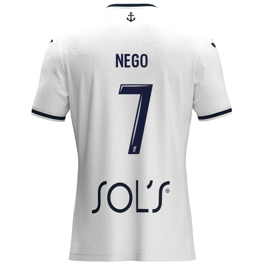 Dames Loïc Nego #7 Wit Donkerblauw Uitshirt Uittenue 2024/25 T-Shirt