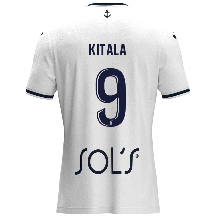 Dames Yann Kitala #9 Wit Donkerblauw Uitshirt Uittenue 2024/25 T-Shirt