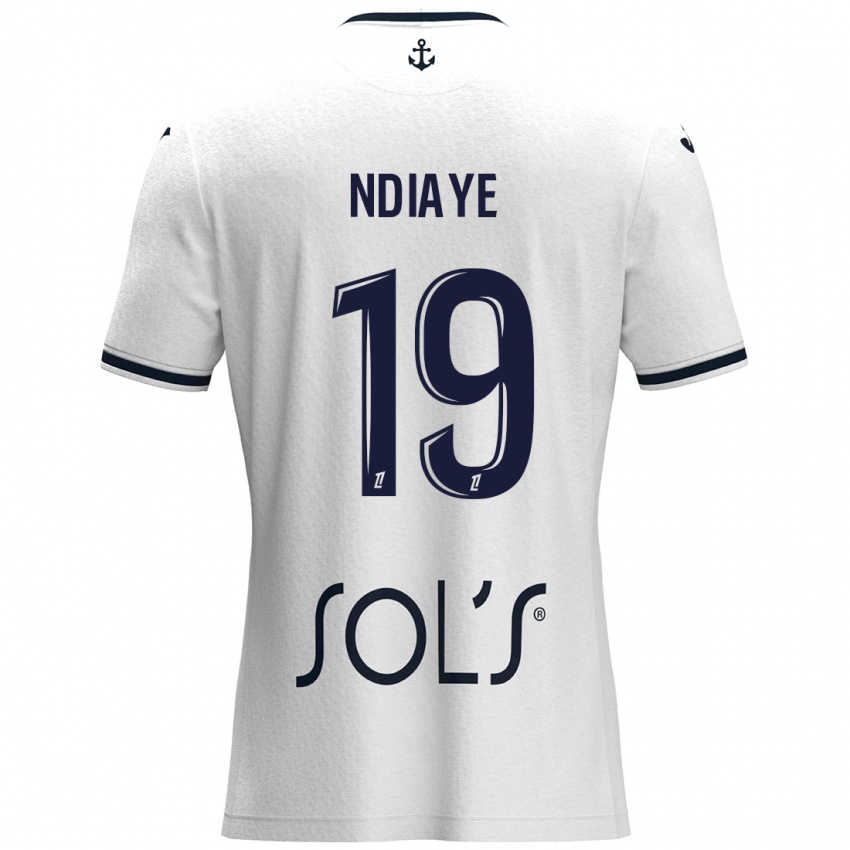 Dames Rassoul Ndiaye #19 Wit Donkerblauw Uitshirt Uittenue 2024/25 T-Shirt