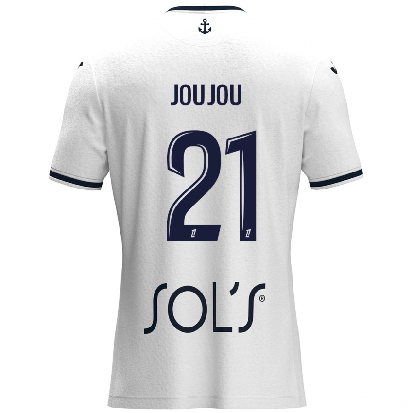 Dames Antoine Joujou #21 Wit Donkerblauw Uitshirt Uittenue 2024/25 T-Shirt