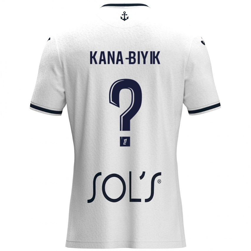 Dames Enzo Kana-Biyik #0 Wit Donkerblauw Uitshirt Uittenue 2024/25 T-Shirt