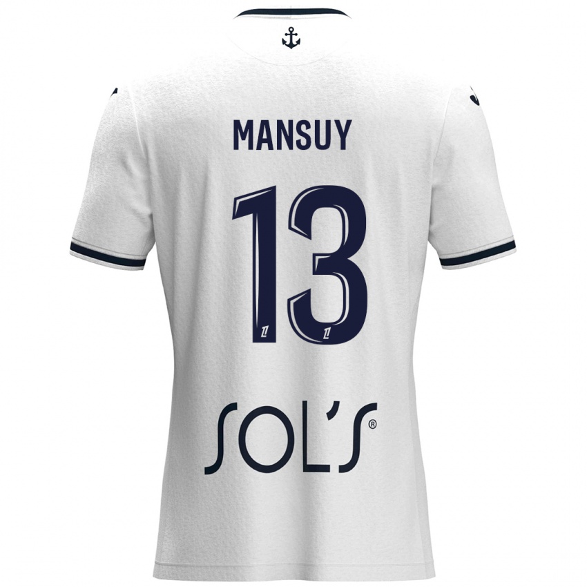 Dames Héloïse Mansuy #13 Wit Donkerblauw Uitshirt Uittenue 2024/25 T-Shirt