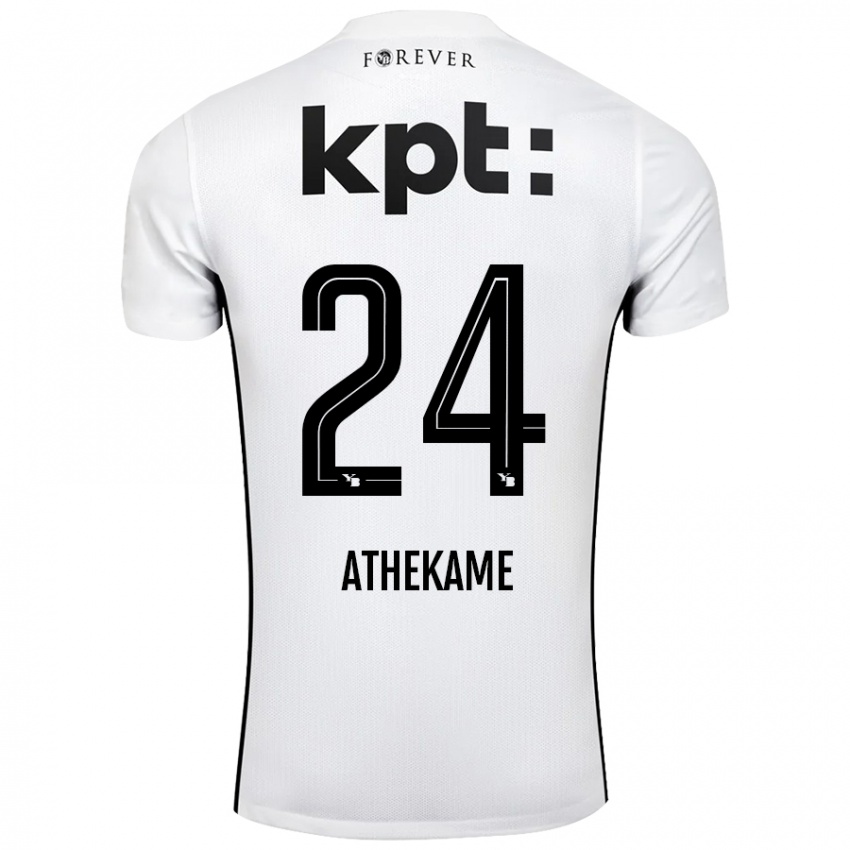 Dames Zachary Athekame #24 Wit Zwart Uitshirt Uittenue 2024/25 T-Shirt