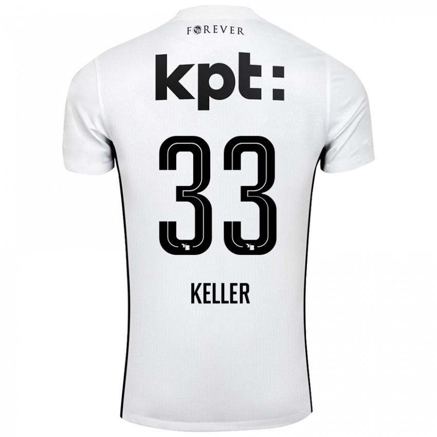 Dames Marvin Keller #33 Wit Zwart Uitshirt Uittenue 2024/25 T-Shirt