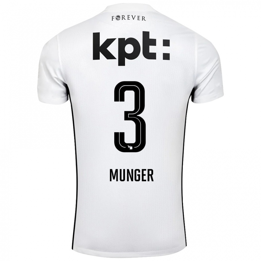 Dames Noa Münger #3 Wit Zwart Uitshirt Uittenue 2024/25 T-Shirt