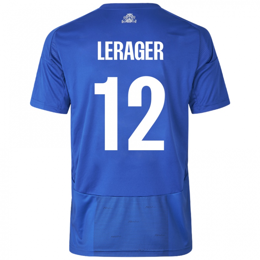 Dames Lukas Lerager #12 Wit Blauw Uitshirt Uittenue 2024/25 T-Shirt