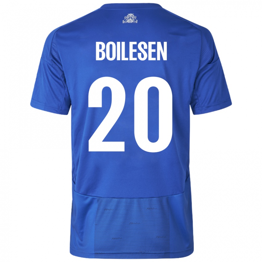 Dames Nicolai Boilesen #20 Wit Blauw Uitshirt Uittenue 2024/25 T-Shirt