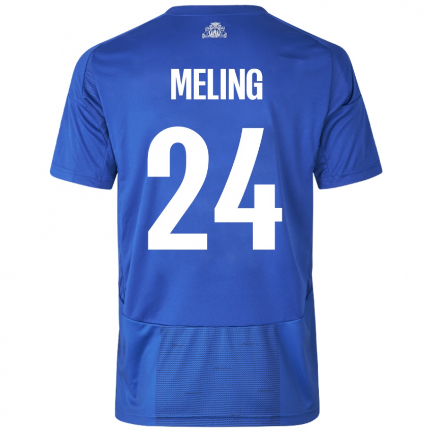 Dames Birger Meling #24 Wit Blauw Uitshirt Uittenue 2024/25 T-Shirt