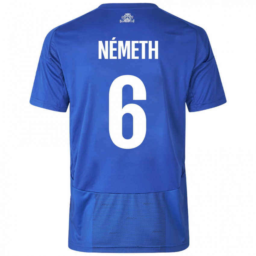 Dames Hunor Németh #6 Wit Blauw Uitshirt Uittenue 2024/25 T-Shirt