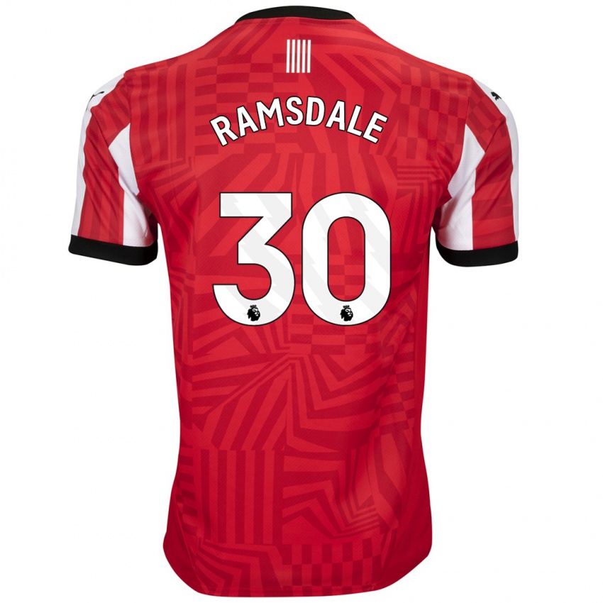 Kinderen Aaron Ramsdale #30 Rood Wit Thuisshirt Thuistenue 2024/25 T-Shirt