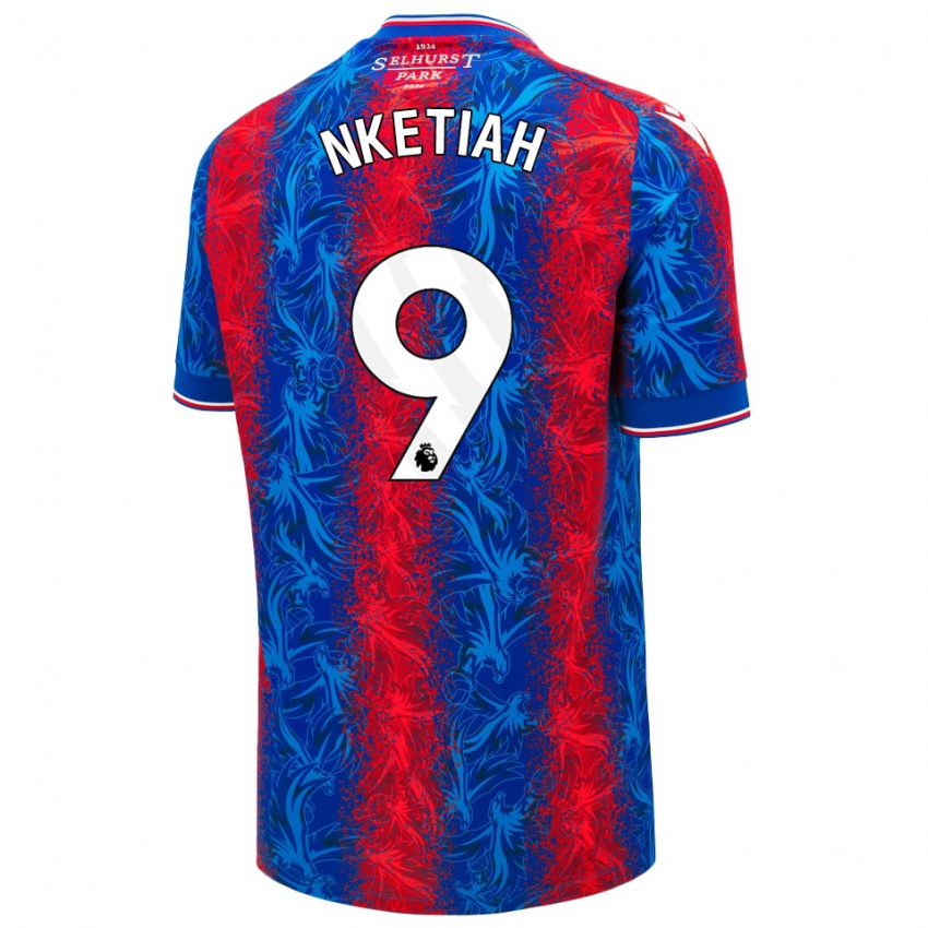 Kinderen Eddie Nketiah #9 Rood Blauwe Strepen Thuisshirt Thuistenue 2024/25 T-Shirt