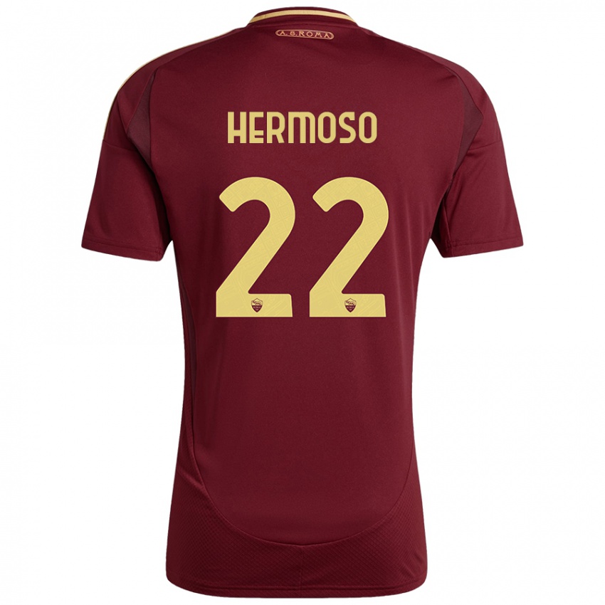 Kinderen Mario Hermoso #22 Rood Bruin Goud Thuisshirt Thuistenue 2024/25 T-Shirt