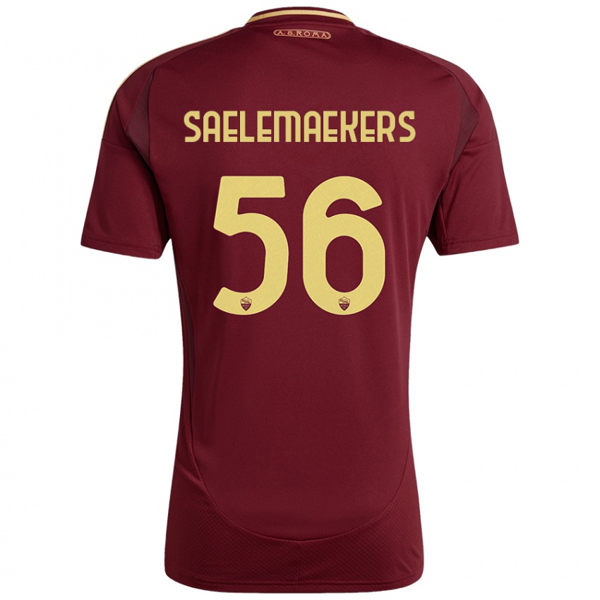 Kinderen Alexis Saelemaekers #56 Rood Bruin Goud Thuisshirt Thuistenue 2024/25 T-Shirt