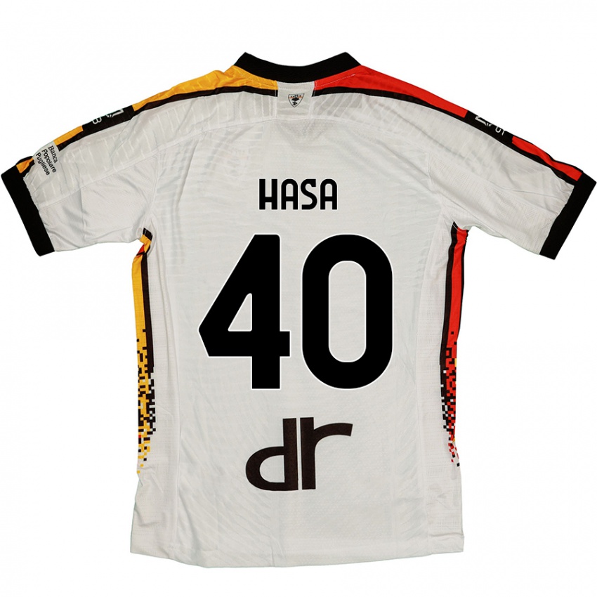 Kinderen Luis Hasa #40 Wit Zwart Uitshirt Uittenue 2024/25 T-Shirt