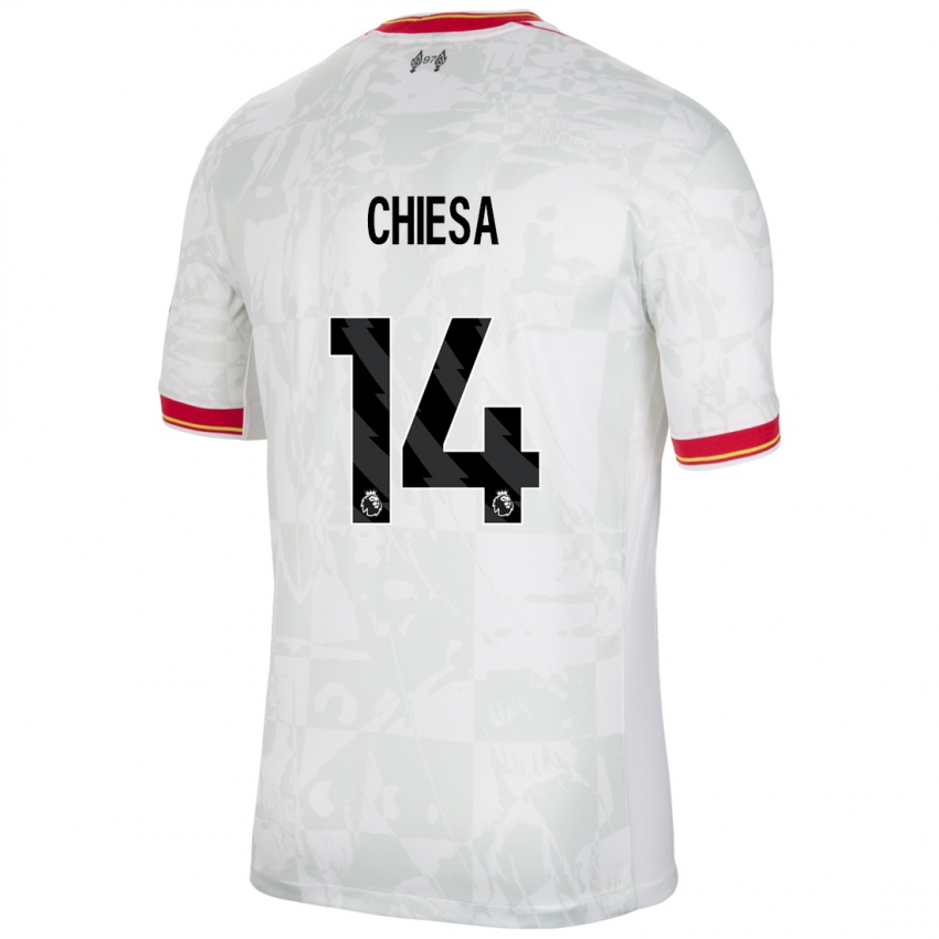 Kinderen Federico Chiesa #14 Wit Rood Zwart Thuisshirt Derde Tenue 2024/25 T-Shirt