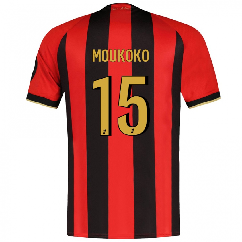 Kinderen Youssoufa Moukoko #15 Rood Zwart Thuisshirt Thuistenue 2024/25 T-Shirt