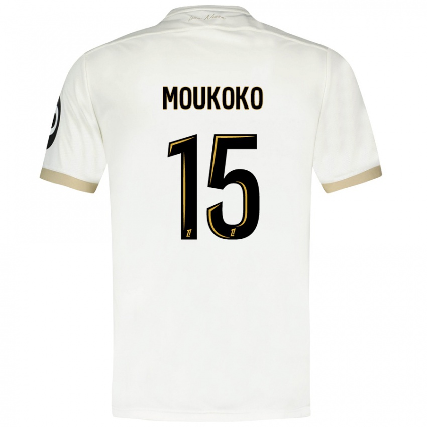 Kinderen Youssoufa Moukoko #15 Wit Goud Uitshirt Uittenue 2024/25 T-Shirt