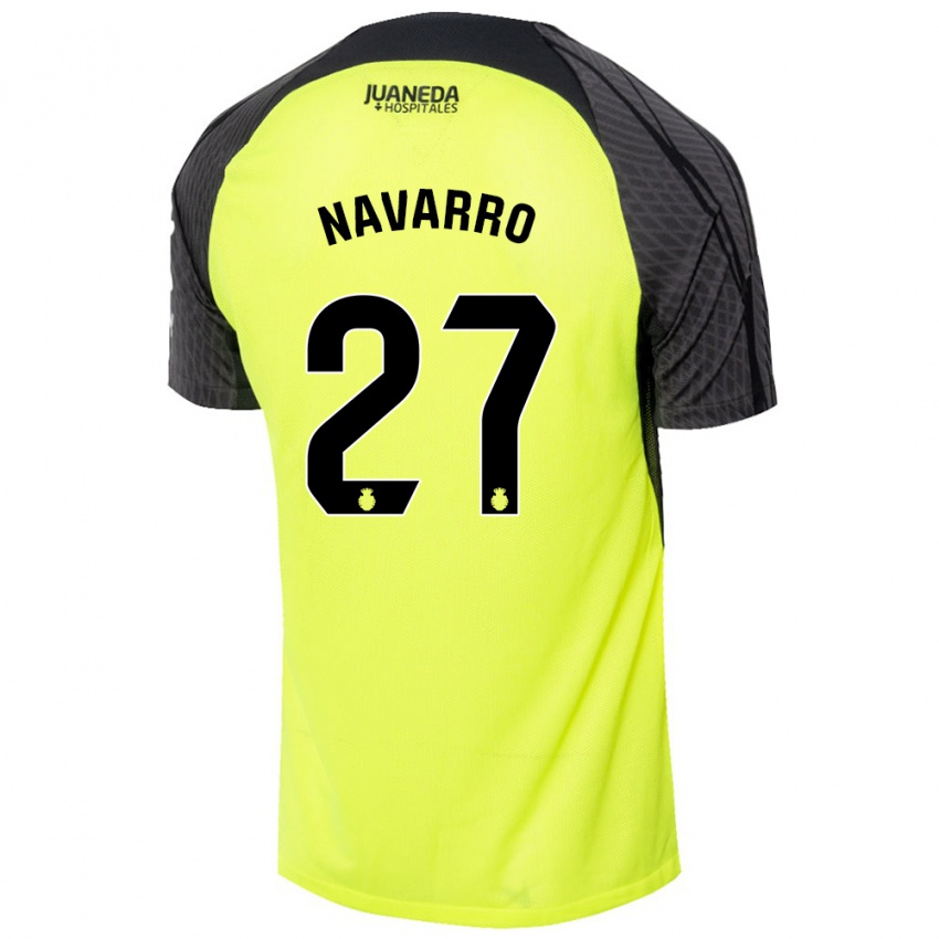 Kinderen Robert Navarro #27 Fluorescerend Groen Zwart Uitshirt Uittenue 2024/25 T-Shirt