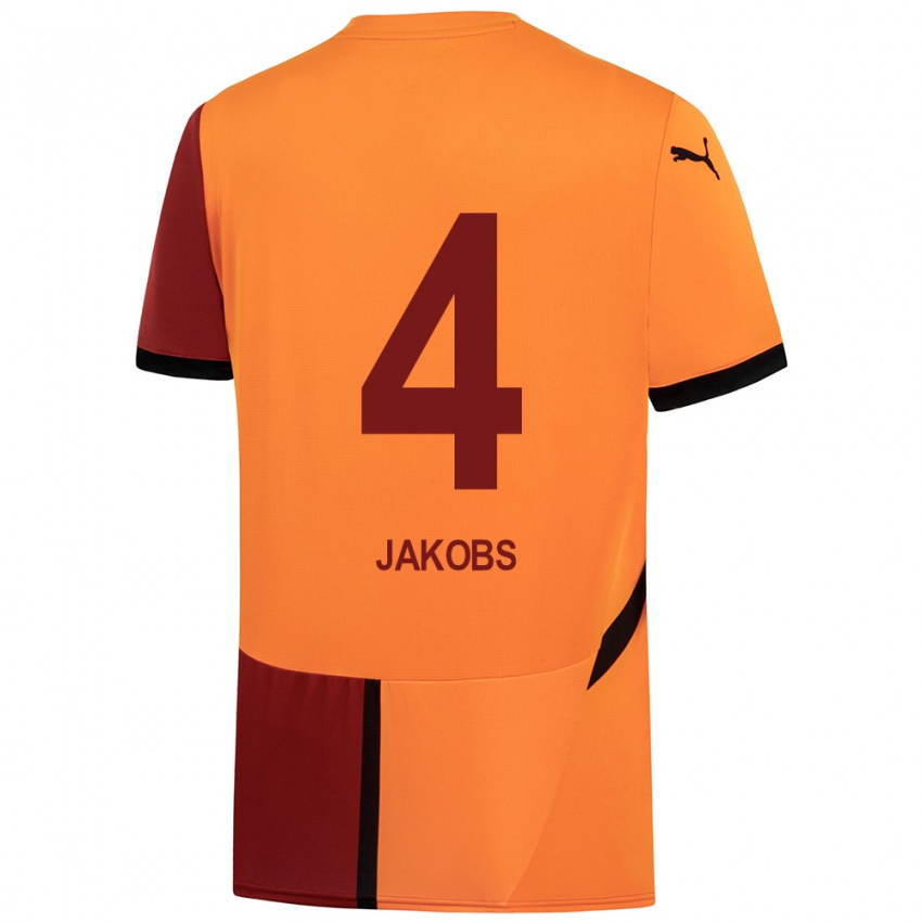 Kinderen Ismail Jakobs #4 Geel Rood Thuisshirt Thuistenue 2024/25 T-Shirt