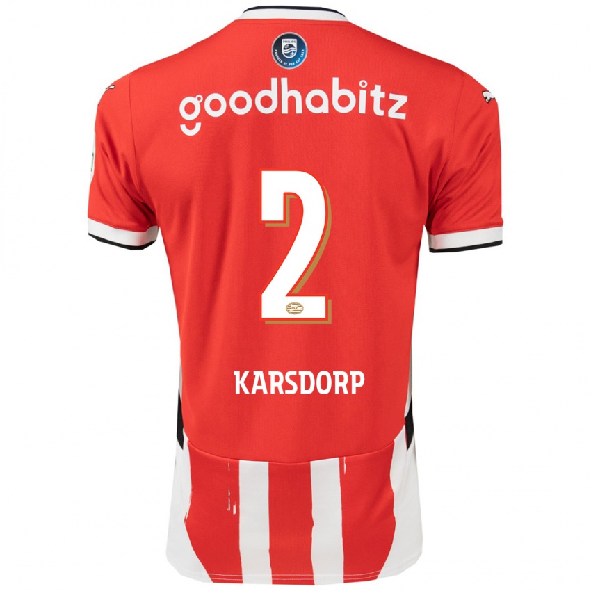 Kinderen Rick Karsdorp #2 Rood Wit Thuisshirt Thuistenue 2024/25 T-Shirt