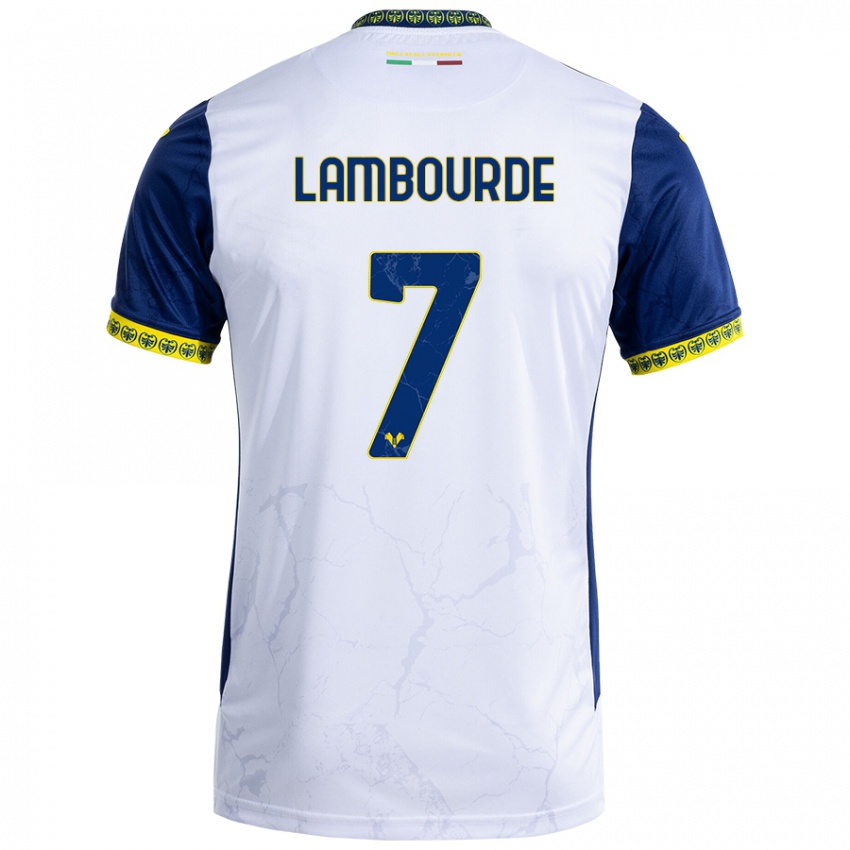 Kinderen Mathis Lambourde #7 Witblauw Uitshirt Uittenue 2024/25 T-Shirt