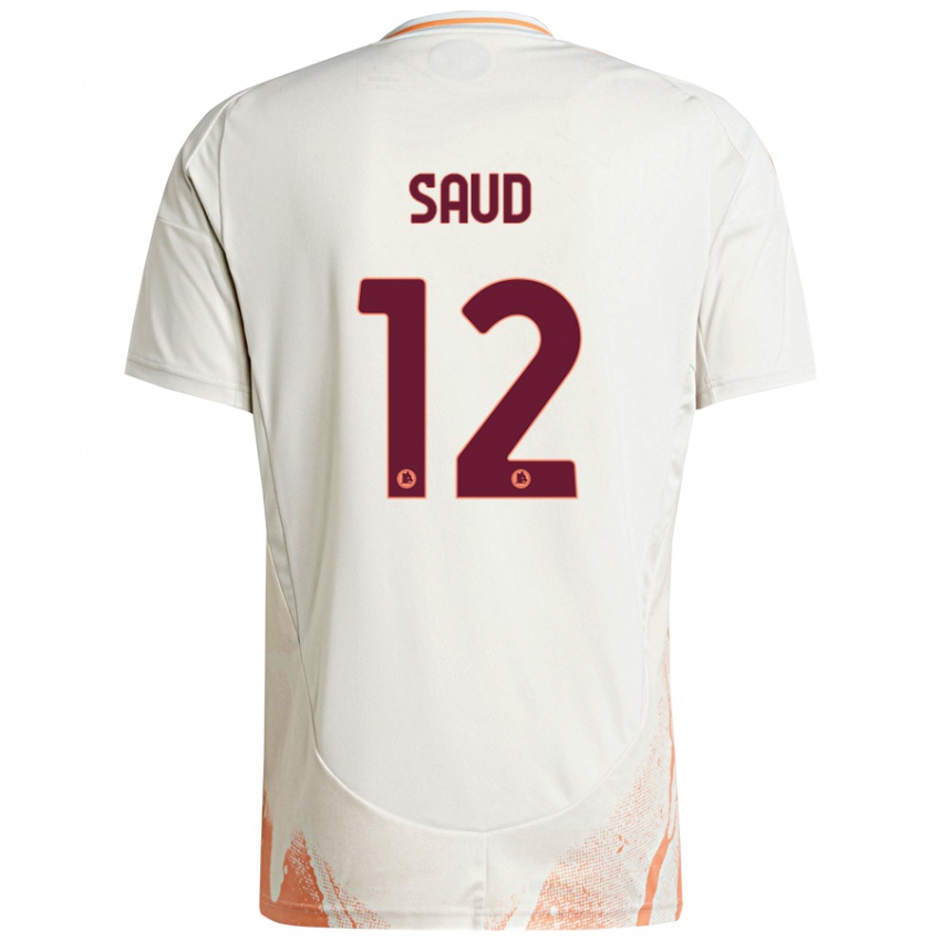 Kinderen Saud Abdulhamid #12 Crème Wit Oranje Uitshirt Uittenue 2024/25 T-Shirt