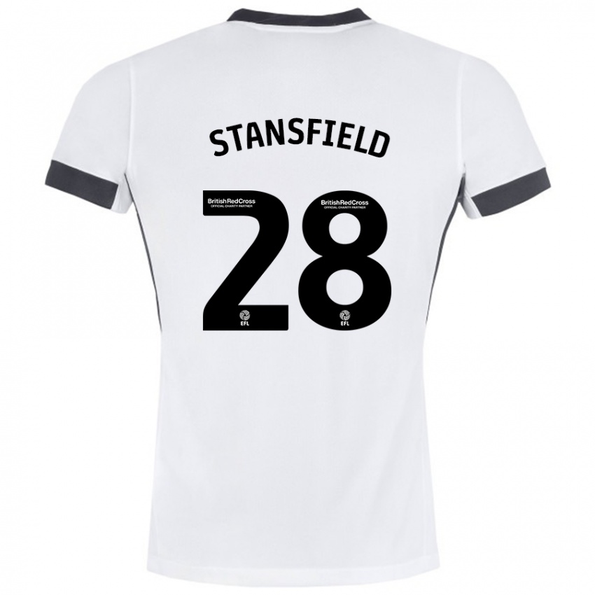 Kinderen Jay Stansfield #28 Wit Zwart Uitshirt Uittenue 2024/25 T-Shirt