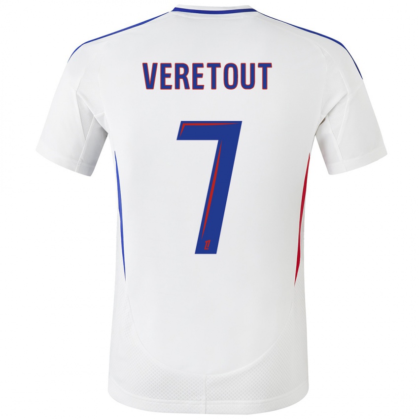 Heren Jordan Veretout #7 Wit Blauw Thuisshirt Thuistenue 2024/25 T-Shirt