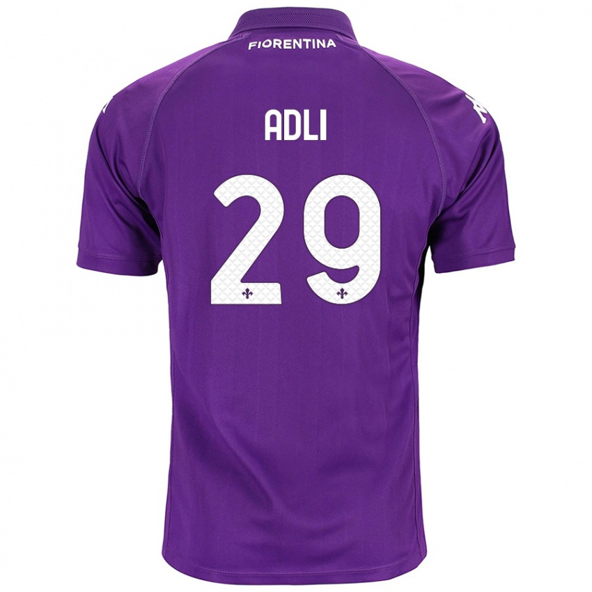 Heren Yacine Adli #29 Paars Thuisshirt Thuistenue 2024/25 T-Shirt