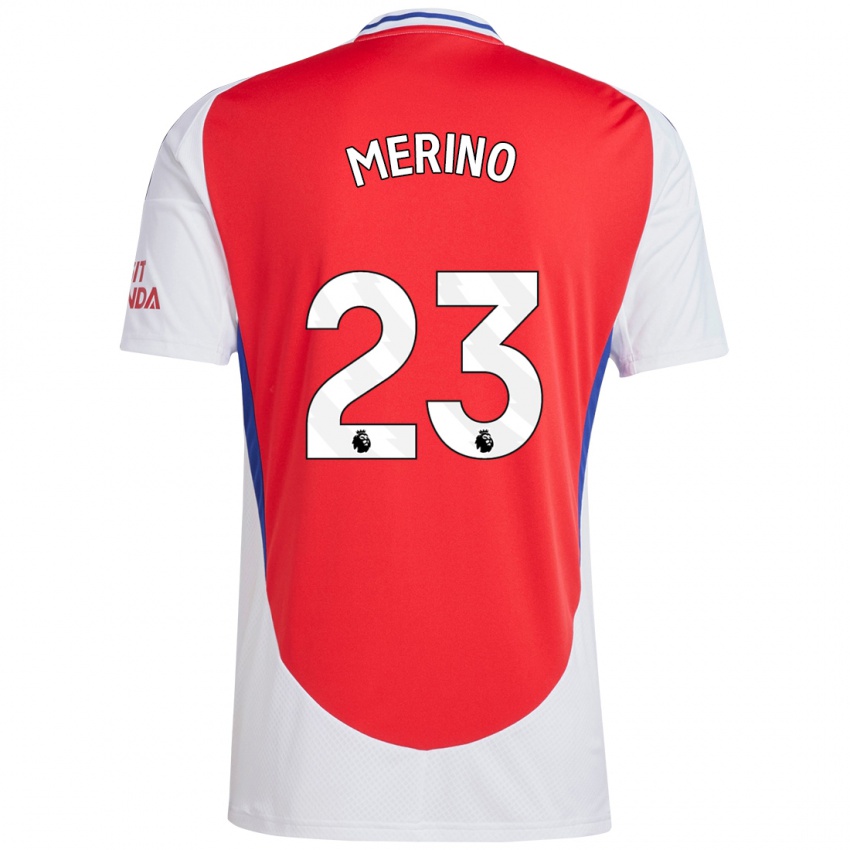 Heren Mikel Merino #23 Rood Wit Thuisshirt Thuistenue 2024/25 T-Shirt