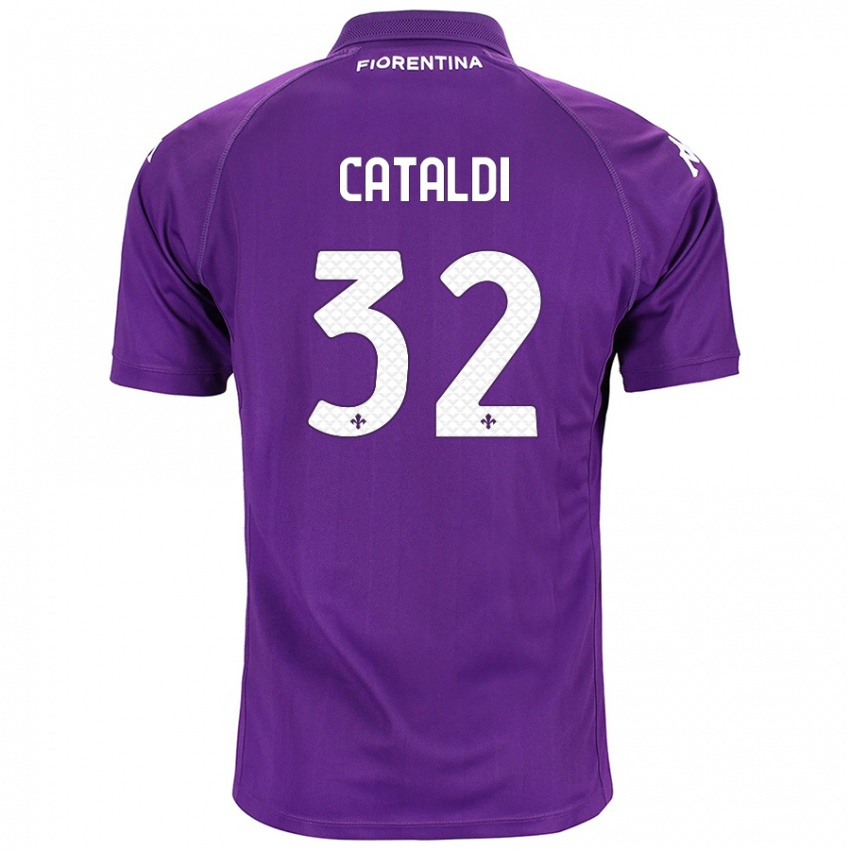 Heren Danilo Cataldi #32 Paars Thuisshirt Thuistenue 2024/25 T-Shirt