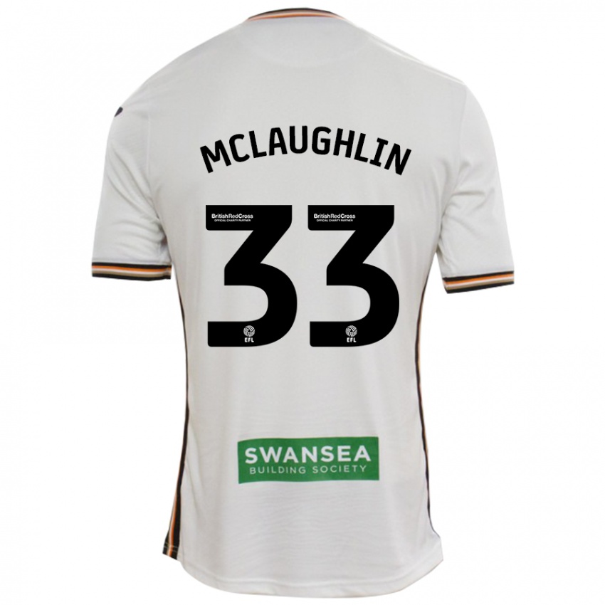 Heren Jon Mclaughlin #33 Wit Thuisshirt Thuistenue 2024/25 T-Shirt