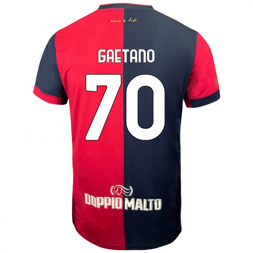 Heren Gianluca Gaetano #70 Rood Donkerder Blauw Thuisshirt Thuistenue 2024/25 T-Shirt