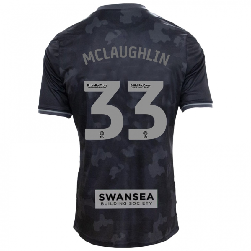 Heren Jon Mclaughlin #33 Zwart Uitshirt Uittenue 2024/25 T-Shirt