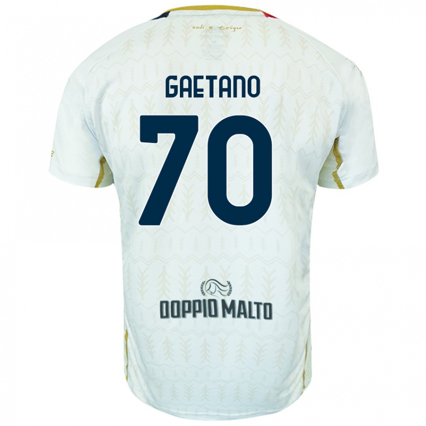 Heren Gianluca Gaetano #70 Wit Uitshirt Uittenue 2024/25 T-Shirt