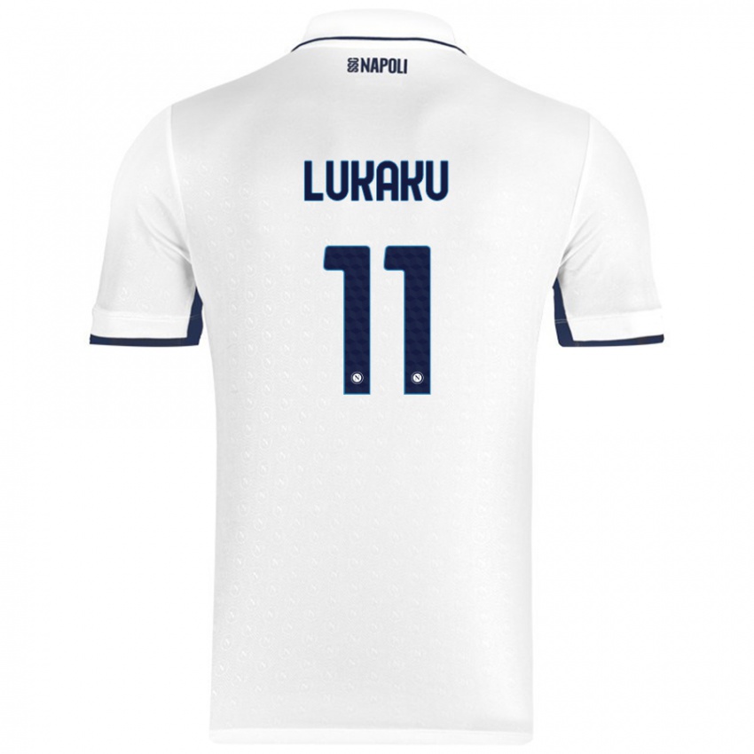 Dames Romelu Lukaku #11 Wit Koningsblauw Uitshirt Uittenue 2024/25 T-Shirt