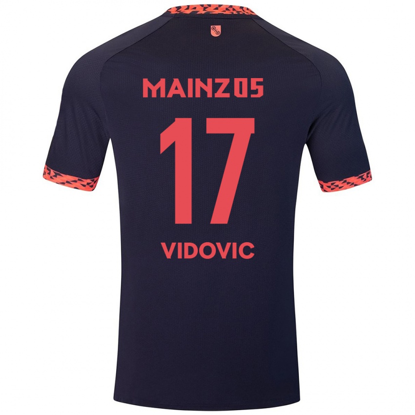 Dames Gabriel Vidovic #17 Blauw Koraalrood Uitshirt Uittenue 2024/25 T-Shirt