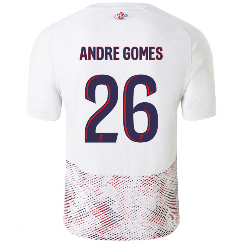 Dames Andre Gomes #26 Wit Koningsblauw Uitshirt Uittenue 2024/25 T-Shirt