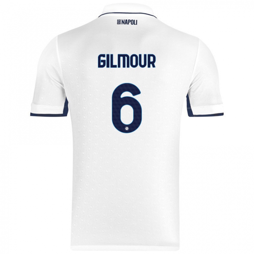 Dames Billy Gilmour #6 Wit Koningsblauw Uitshirt Uittenue 2024/25 T-Shirt