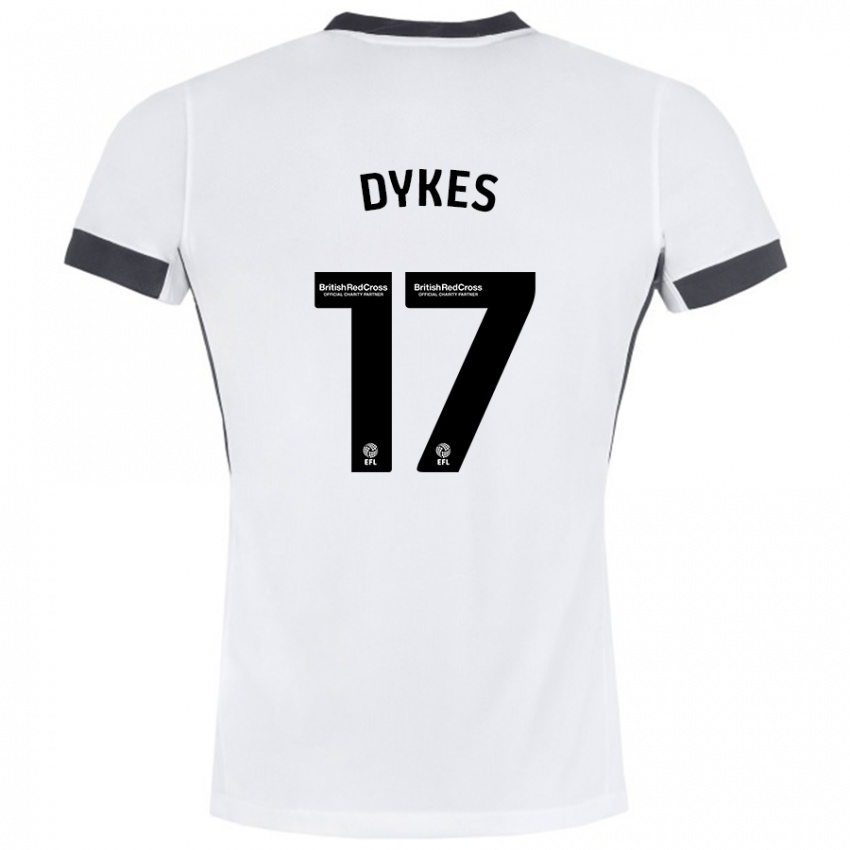 Dames Lyndon Dykes #17 Wit Zwart Uitshirt Uittenue 2024/25 T-Shirt