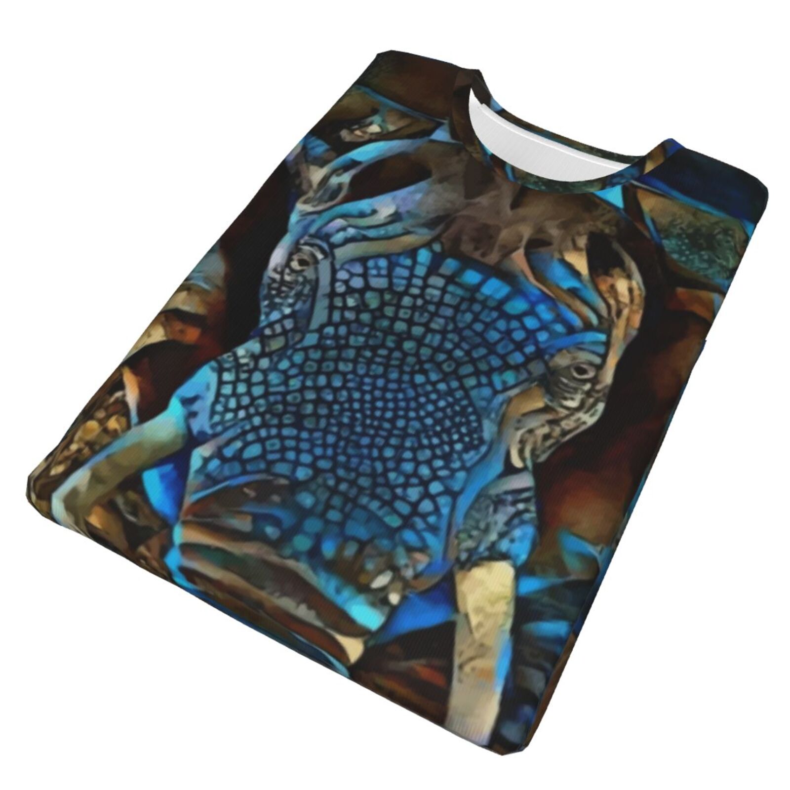 Olifant Bruin Blauw Mix Mdeia-elementen Klassiek T-shirt