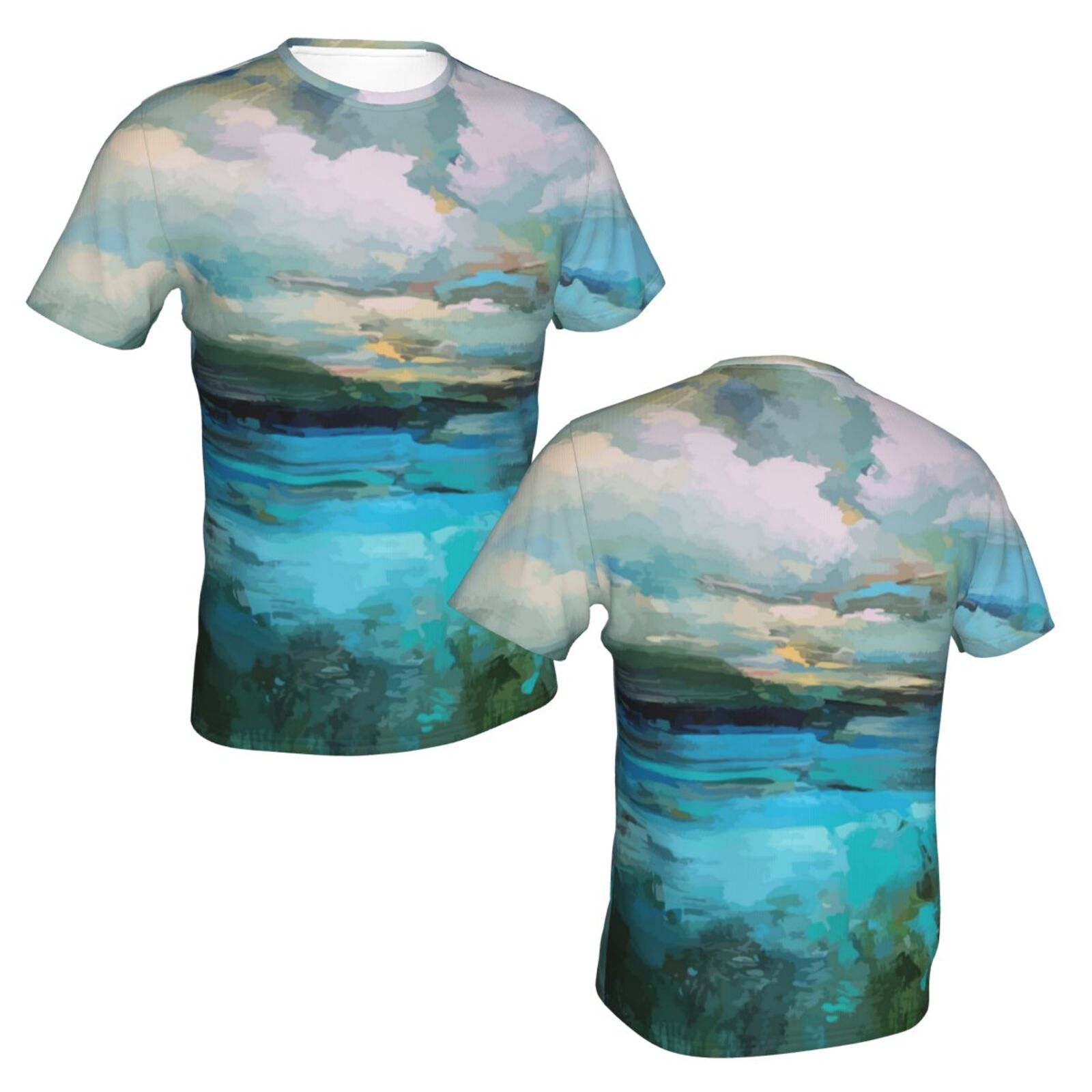 Clouds Over The Lake Schilderen Elementen Klassiek T-shirt