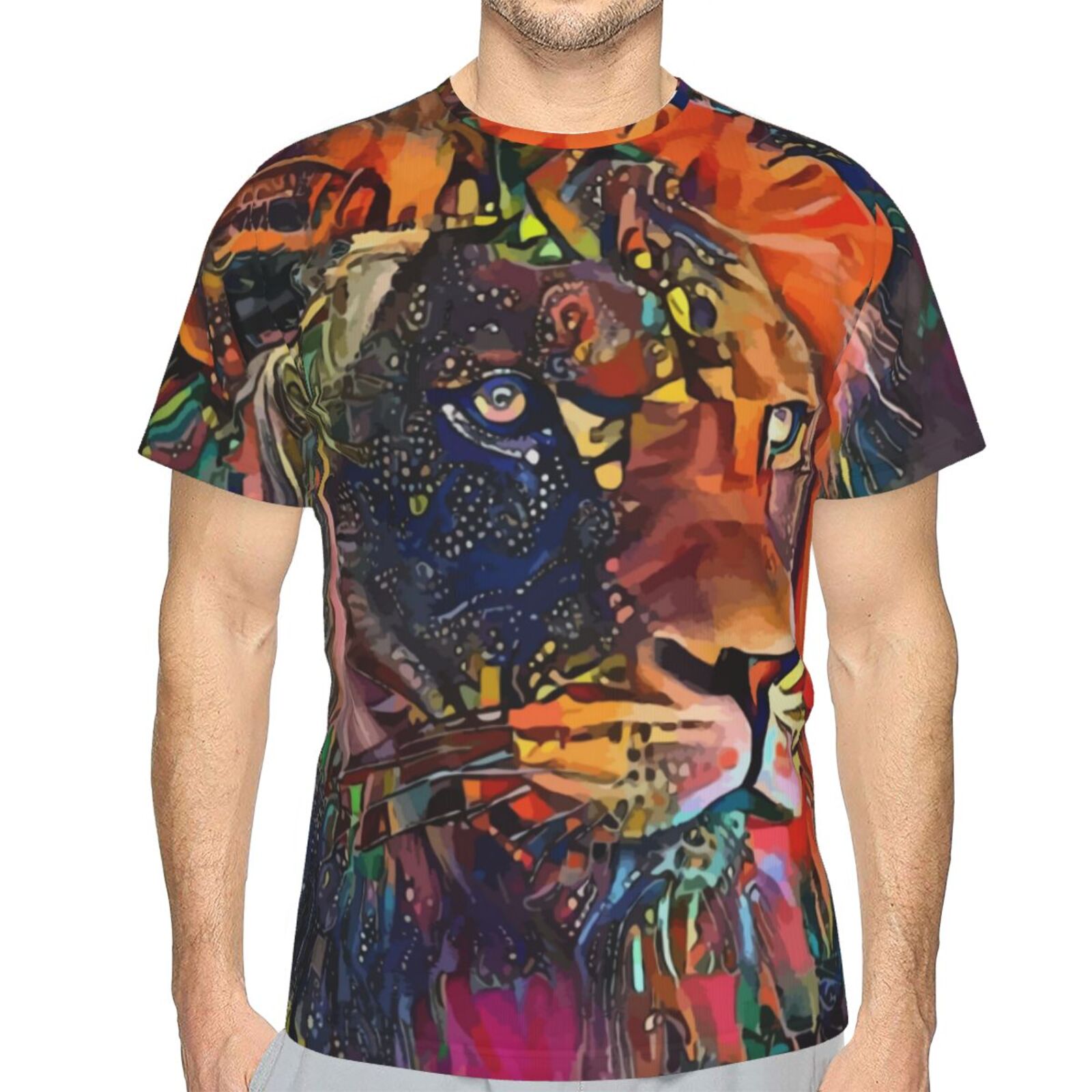 Nirkos Lion Mix Mdeia-elementen Klassiek T-shirt