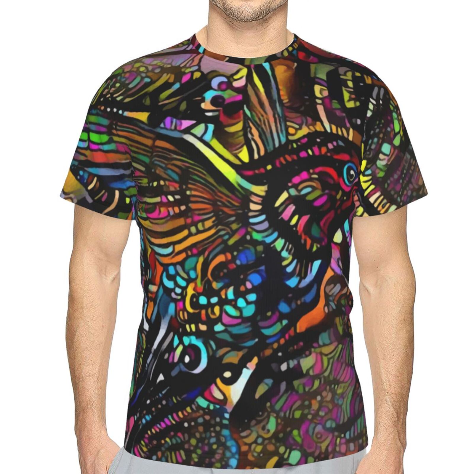 Colibrius Bird Mix Mdeia-elementen Klassiek T-shirt